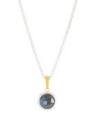 Galapagos Round Single Stone Pendant Necklace In
