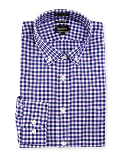 Trim-fit Non-iron Check Dress
