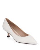 Tippi Low-heel Leather Pointed-toe Pumps