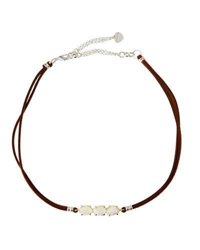 Braided Leather & Moonstone Choker