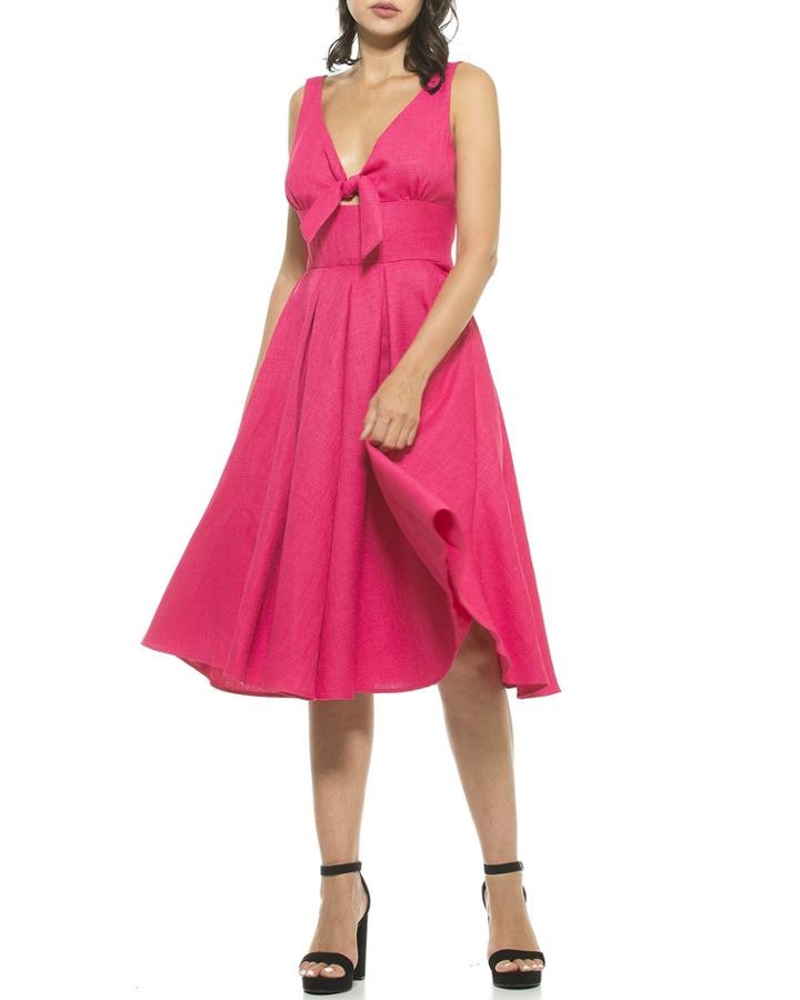 Tie Front Fit-&-flare Dress