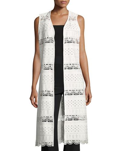 Faux-leather Duster Vest