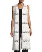 Faux-leather Duster Vest