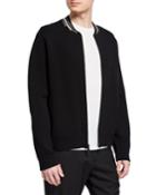 Men's Zip-front Varsity Jacket With Contrast Collar
