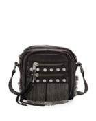 Ash Moxy Studded Leather Crossbody Bag, Black, Women's