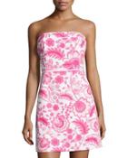 Georgia Strapless Floral-print Dress, Pink