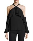 Adrienne Ruffled Cold-shoulder
