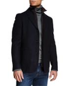 Men's Wool-blend Jacket W/ Zip-out Bib