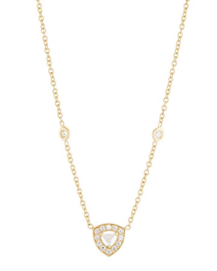 18k Trillion Diamond Pendant Necklace