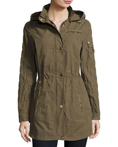Brushed Cotton Anorak Jacket, Green