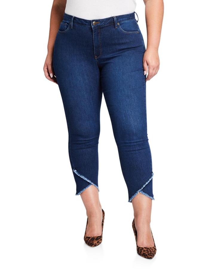 Plus Size Sheri Crisscross Hem Cropped Jeans