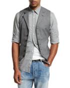 6-button Wool Waistcoat, Gray