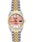 Pre-owned Oyster Perpetual Datejust Jubilee Watch With Diamonds, Gold/steel/pink