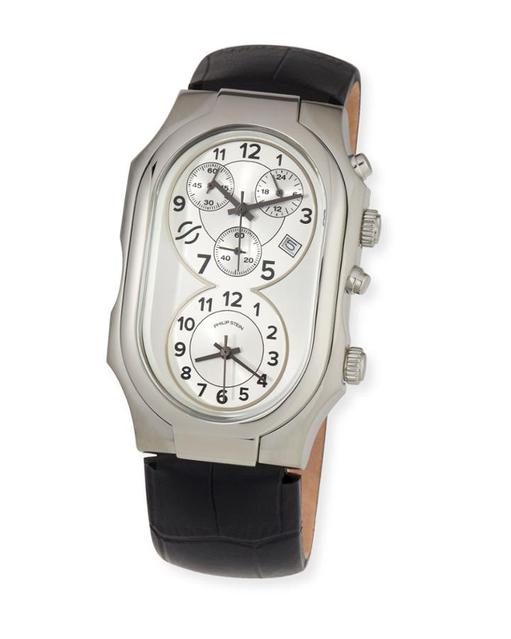Men's Signature Dual Time Zone Chronograph Watch, Black
