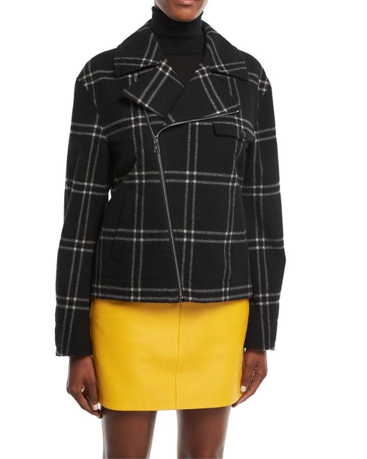 Windowpane Zip-front Jacket