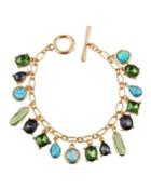 Mixed-stone Charm Bracelet, Green