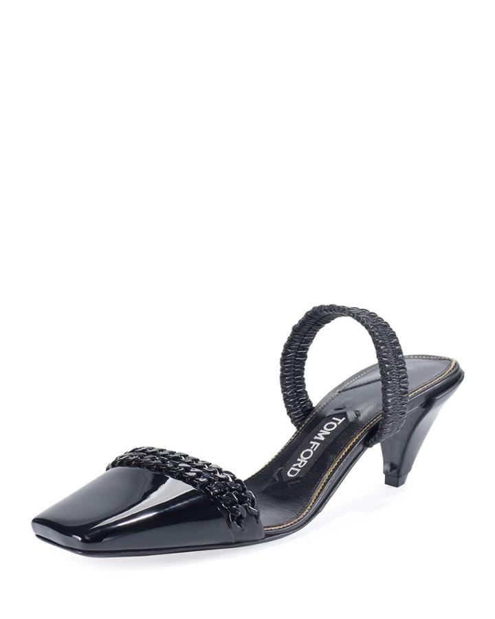 Halter Chain Patent 50mm Pumps, Black