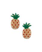 Crystal Pineapple Stud Earrings, Orange