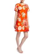 Floral-print Linen-blend Dress