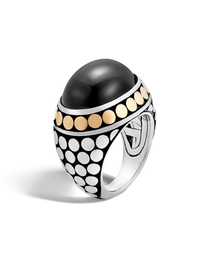 Dot Dome Ring W/ Black Onyx,