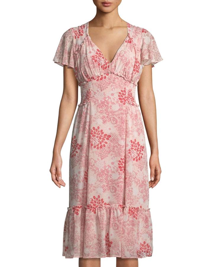 High-low Ruffled Floral Dress