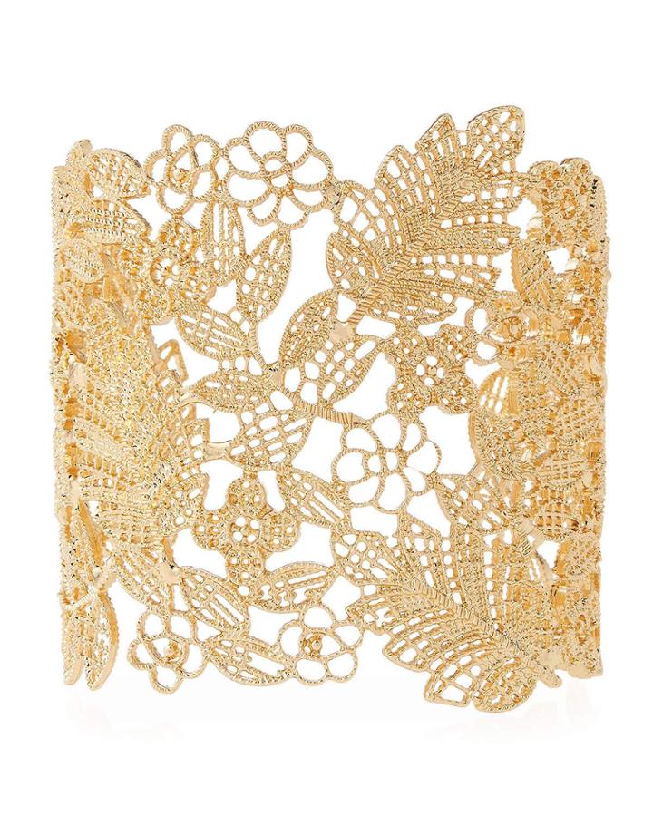 Floral Cutout Cuff Bracelet