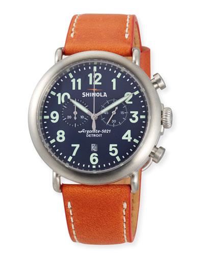 47mm Men's Runwell Chronograph Watch, Blue