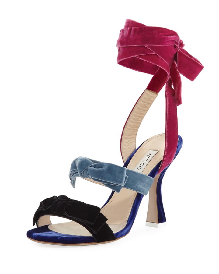 Colorblock Velvet Ankle-wrap