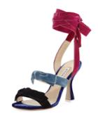 Colorblock Velvet Ankle-wrap