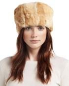 Knit Rabbit Fur Hat, Honey