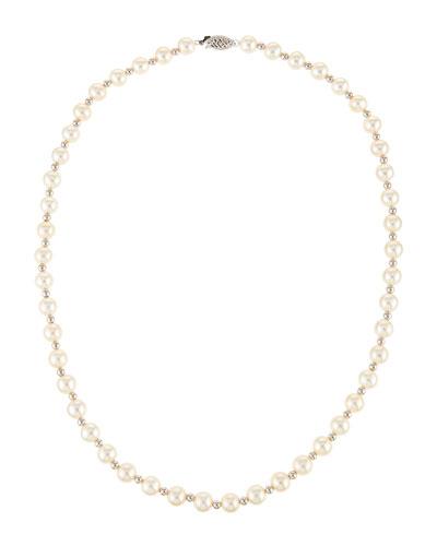 14k Beaded Freshwater Pearl Necklace