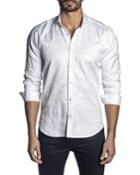 Men's Semi-fitted Tonal Optic Long-sleeve Woven