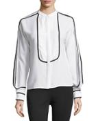 Treat Your Delft Crepe Blouse, White
