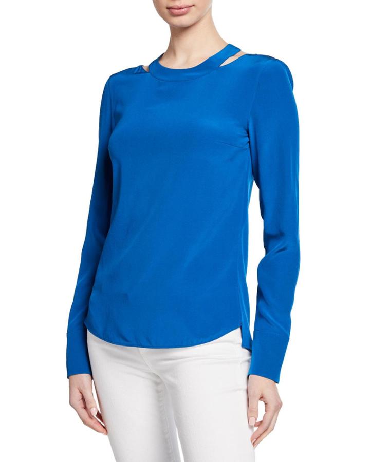 Long-sleeve Collarbone-cutout