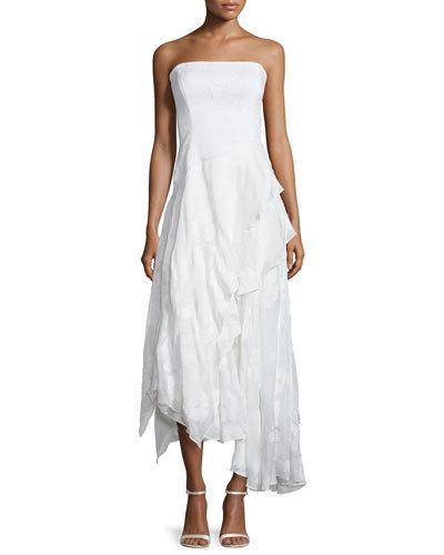 Strapless Tiered Ruffle Dress