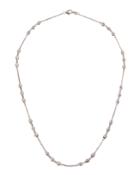 14k White Gold By-the-yard Diamond Trio Necklace