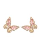 Butterfly Cubic Zirconia Stud Earrings, Rose