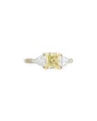 Fancy Yellow & White Diamond Ring,