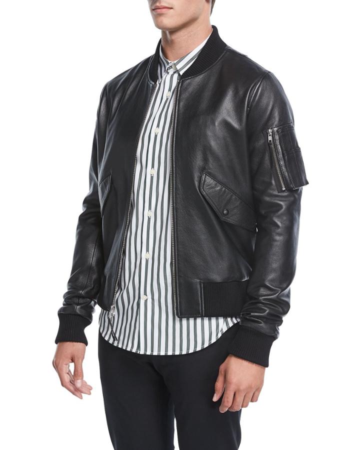 Leather Bomber Jacket