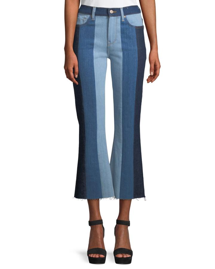 Ali Patchwork Crop Flare Jeans