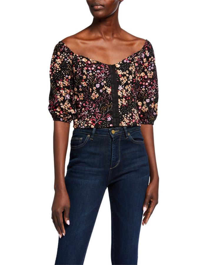 Rodeo Puff Sleeve Crop Top