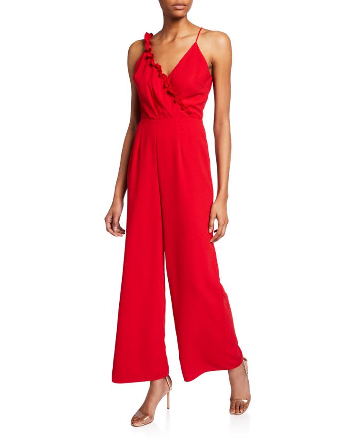 Forget You Sleeveless Ruffle-trim Jumpsuit