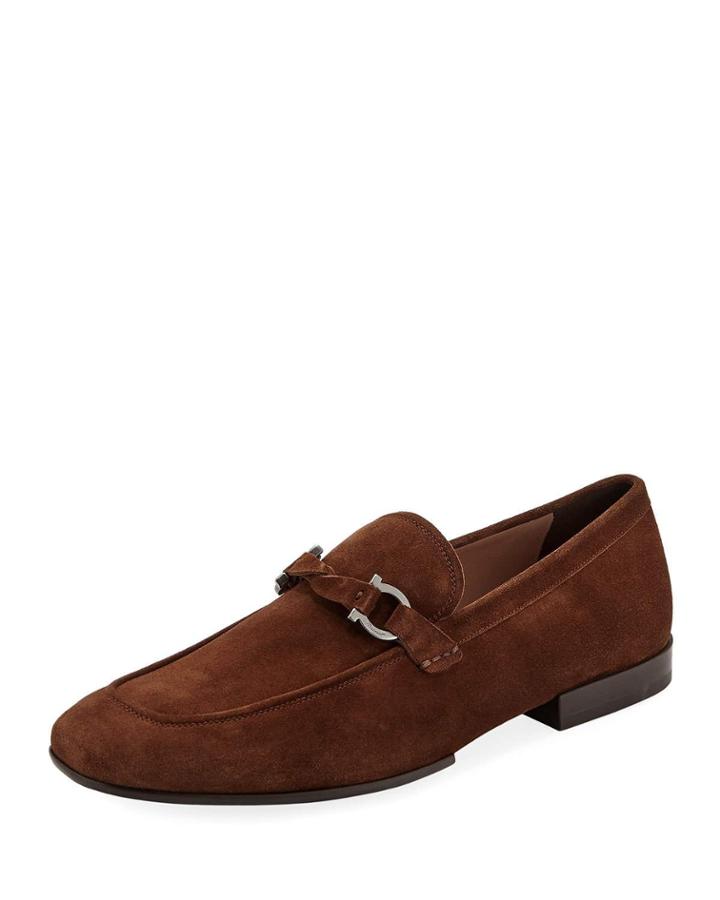 Men's Barry Suede Rubber-sole Gancini