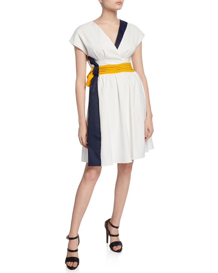 Colorblock Pleated Dress