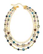 Multi-strand Bead & Chain Draped Necklace