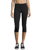 Mesh-panel Performance Capri Leggings, Black