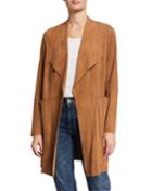 Faux-suede Shawl-collar
