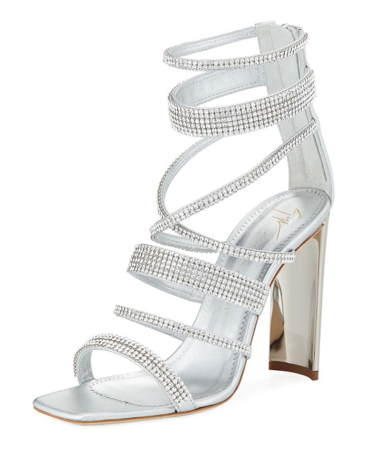 Crystal-caged Metallic Leather