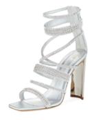 Crystal-caged Metallic Leather