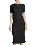 Hand-looped Silk Dress, Black